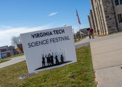 The Virginia Tech Science Festival sign.