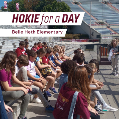 Belle Heth Elementary schools on a hokie for a day field trip - Visiting the stadium.