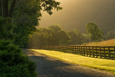 Soft light reveals the beauty of landscape in rural Virginia.