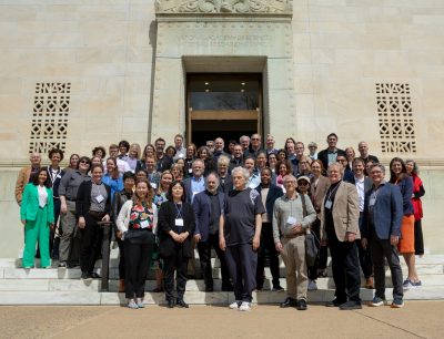 Creativity, Empathy, and AI summit participants in front of the National Academy of Sciences. Photo by Rodney Kimbangu for Virginia Tech